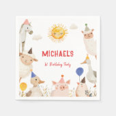 Landtiere zum Geburtstag Serviette (Vorderseite)