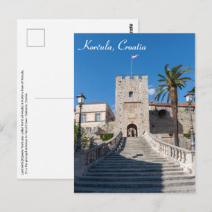 Landtor in der Stadt Korčula - Dalmatien, Kroatien Postkarte