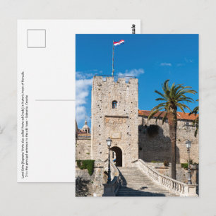 Landtor in der Stadt Korčula - Dalmatien, Kroatien Postkarte