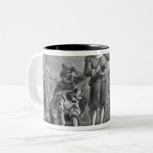 Landung der Pilger, 1620 Zweifarbige Tasse (Vorderseite Links)