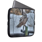 Landung des großen grauen Owl Raptor Wildlife Foto Laptopschutzhülle (Vorne Rechts)