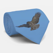 Landung Great Gray Owl & Blue Sky Wildlife Raptor Krawatte (Gerollt)