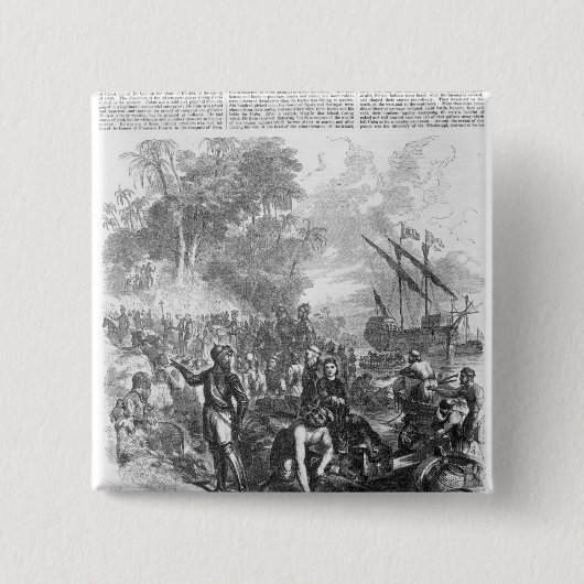 Landung von De Soto in Florida Button (Vorderseite)