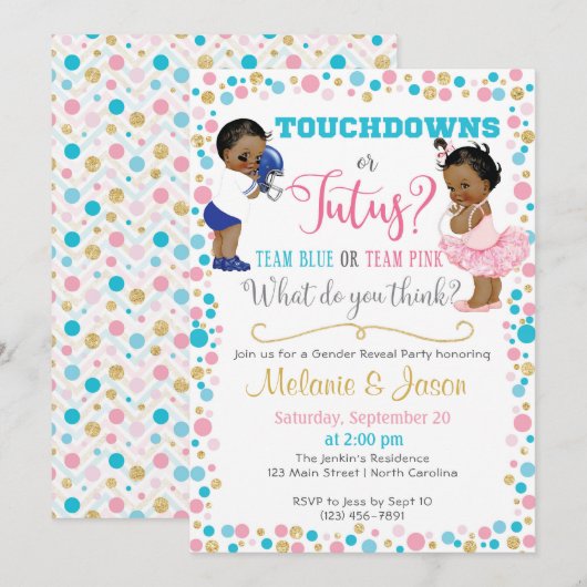 Landungs-oder Ballettröckchen-Geschlecht decken Einladung (Vorne/Hinten)