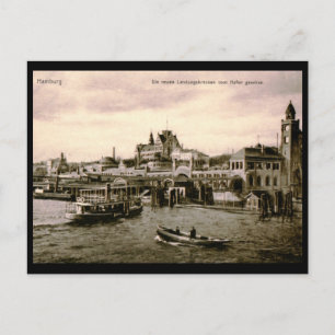 Landungsbrücken, Hamburg, Deutschland Vintage Postkarte