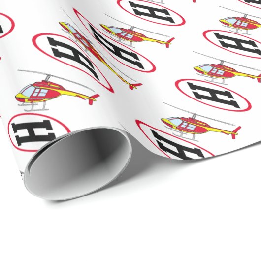 Landungshubschrauber Geschenkpapier (Rolleneckpunkt)