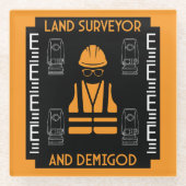 Landvermesser Glasuntersetzer (Vorderseite)