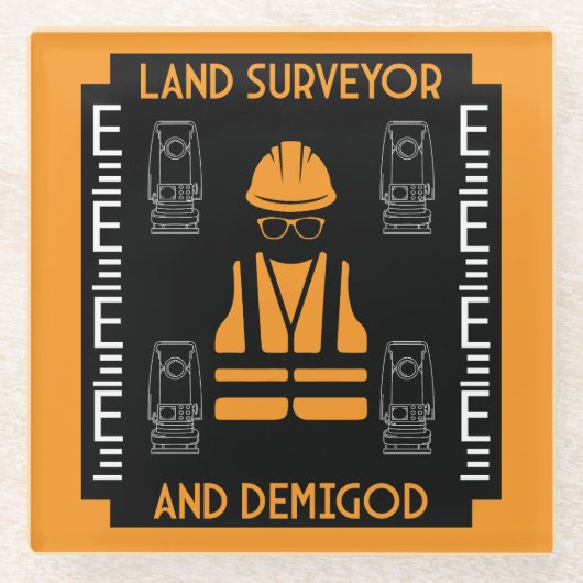 Landvermesser Glasuntersetzer (Vorderseite)