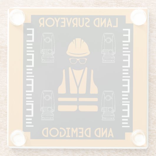 Landvermesser Glasuntersetzer (Rückseite)