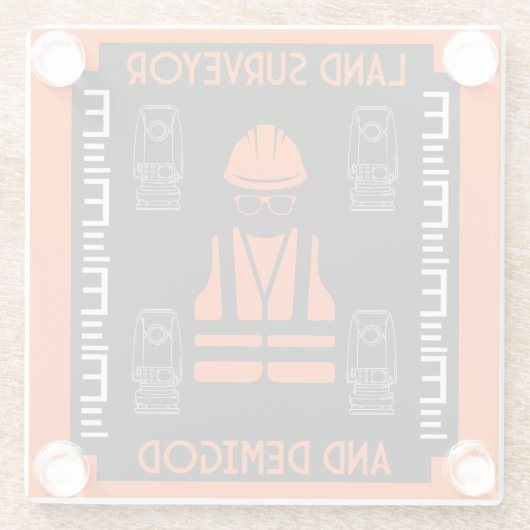 Landvermesser Glasuntersetzer (Rückseite)