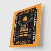 Landvermesser Quadratische Wanduhr (Winkel)