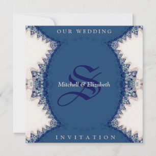 Landvolk Dunkelblaue + cremefarbene Hochzeitskarte Einladung