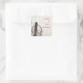 Landwagenrad - Save the Date Quadratischer Aufkleber (Tasche)