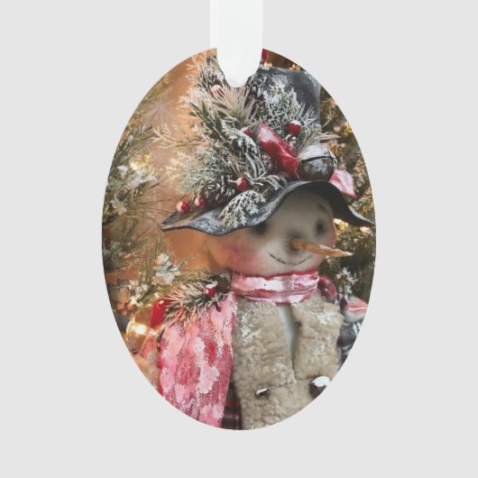 Landwald Snowman Primitive Ornament (Vorderseite)