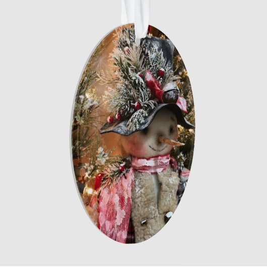 Landwald Snowman Primitive Ornament (Vorderseite)