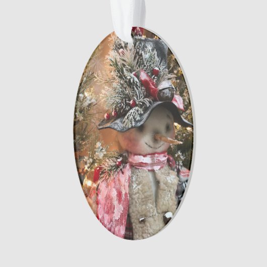 Landwald Snowman Primitive Ornament (Vorderseite)