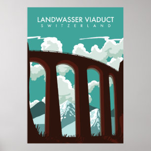 Landwasser Viadukt Schweiz T - Shirt Poster