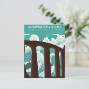 Landwasser-Viadukt Schweiz T-Shirt Postkarte