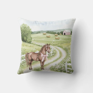 Landweg Pferd Floral Geburtstag Kissen