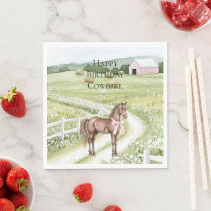 Landweg Pferd Geburtstag Serviette