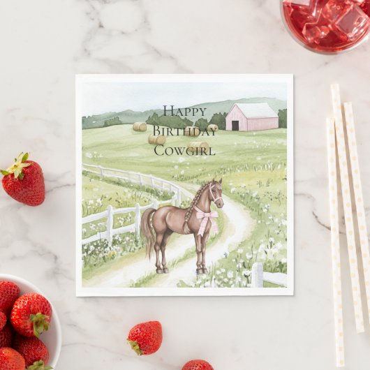 Landweg Pferd Geburtstag Serviette (Beispiel)