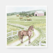 Landweg Pferd Geburtstag Serviette (Vorderseite)