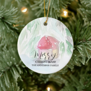 Landweihnacht Weißer Weihnachten Keramik Ornament