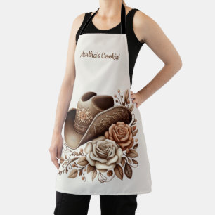 Landwestern-Cowgirl-Hut mit Blumen Schürze