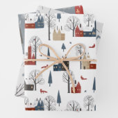 Landwinterszenen, antike Zuhause, Botanicals Geschenkpapier Set (Beispiel)