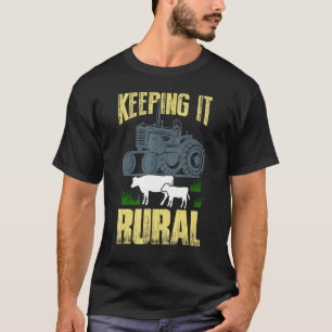 Landwirt auf dem Land mit Traktor und Kuhhaltung T-Shirt