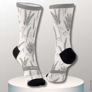Landwirt erntet Weizenähren, Erntedank Socken