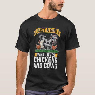 Landwirt Farm Tier Nur Ein Mädchen Das Hühner Lieb T-Shirt