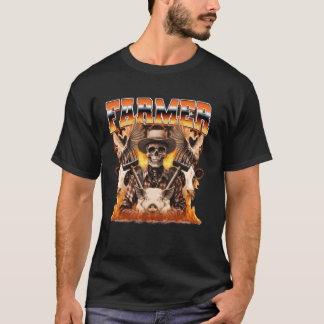 Landwirt Landwirtschaft Hof Tiere Skelett Schädel T-Shirt