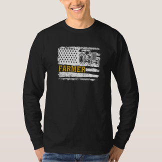 Landwirt USA-Flagge Rancher Hof Ernte Landwirtscha T-Shirt
