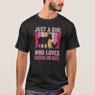Landwirt Vintage Retro Nur Ein Mädchen Das Hühner T-Shirt