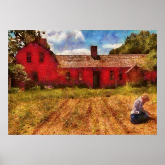 Landwirtschaft - Arbeiten auf den Feldern Poster (Vorne)