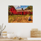 Landwirtschaft - Arbeiten auf den Feldern Poster (Küche)