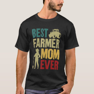 Landwirtschaft Bauer Mama Mutter Vintage Zugmaschi T-Shirt