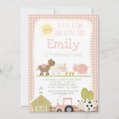 Landwirtschaft Einladung zum ersten Geburtstag (Vorderseite)