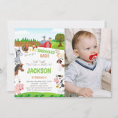 Landwirtschaft Einladungen zum Geburtstag mit Foto (Vorderseite)