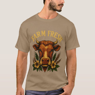 Landwirtschaft Frischer Kuhkopf Vintage Landwirtsc T-Shirt