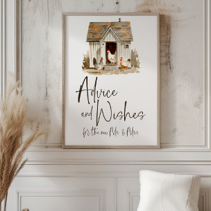 Landwirtschaft Hühner Hochzeitsrat & Wünsche Poster