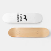 Landwirtschaft I Liebe Pferde Niedliche schwarze G Skateboard (Horizontal)