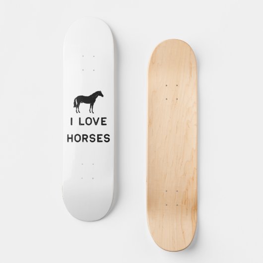 Landwirtschaft I Liebe Pferde Niedliche schwarze G Skateboard (Vorderseite)