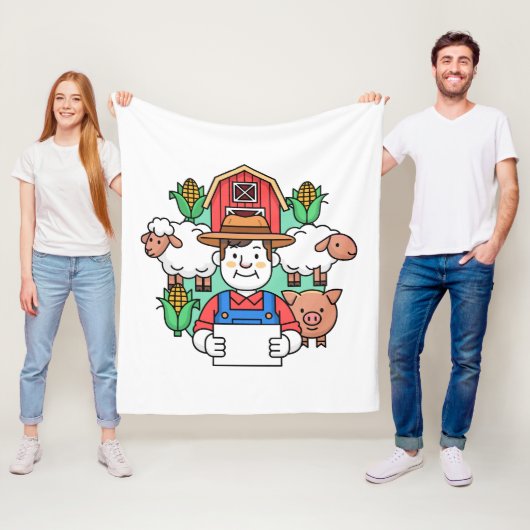 Landwirtschaft Illustration Kunstwerk Fleecedecke (Beispiel)