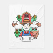 Landwirtschaft Illustration Kunstwerk Fleecedecke (Vorderseite)