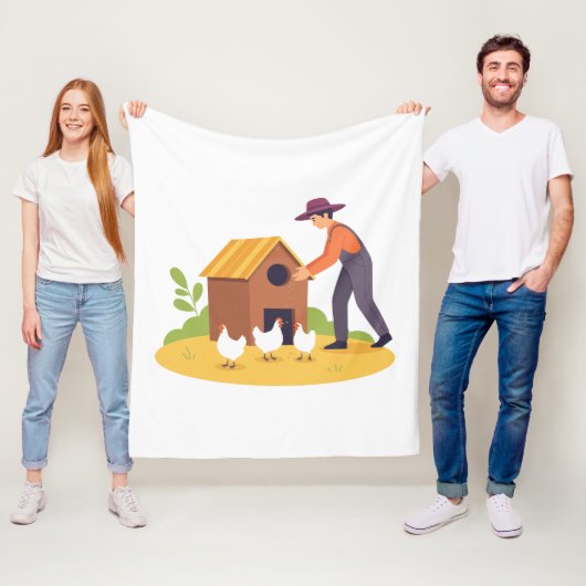 Landwirtschaft Illustration Kunstwerk Fleecedecke (Beispiel)