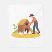 Landwirtschaft Illustration Kunstwerk Fleecedecke (Vorderseite)