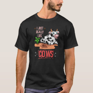 Landwirtschaft Kuh Tier Bauer Ich mag einfach wirk T-Shirt