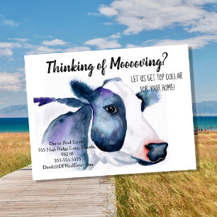 Landwirtschaft Kuh Verweisung Immobilien Marketing Postkarte